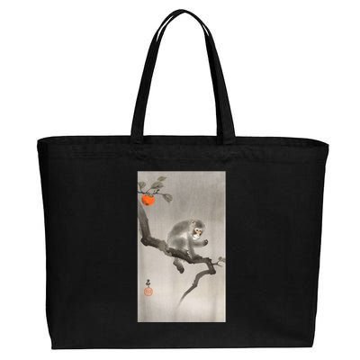 Vintage Macaque Monkey Japanese Nature Japan Art Cotton Canvas Jumbo Tote