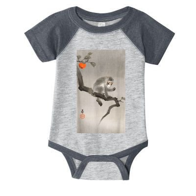 Vintage Macaque Monkey Japanese Nature Japan Art Infant Baby Jersey Bodysuit