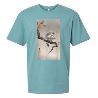 Vintage Macaque Monkey Japanese Nature Japan Art Sueded Cloud Jersey T-Shirt