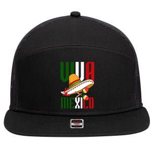 Viva Mexico Mexican Pride 7 Panel Mesh Trucker Snapback Hat