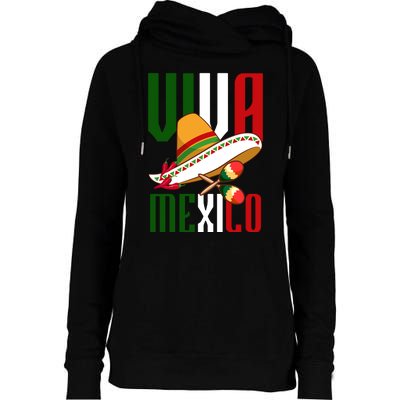 Viva Mexico Mexican Pride Womens Funnel Neck Pullover Hood