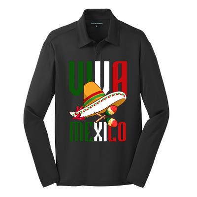 Viva Mexico Mexican Pride Silk Touch Performance Long Sleeve Polo