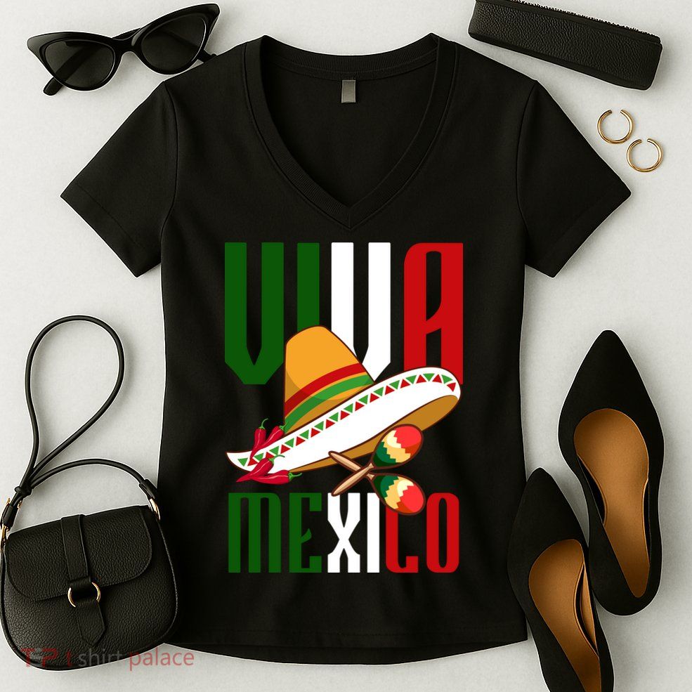 Viva Mexico Mexican Pride Women's V-Neck T-Shirt