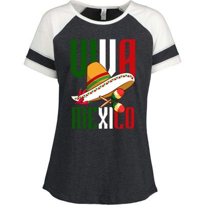 Viva Mexico Mexican Pride Enza Ladies Jersey Colorblock Tee