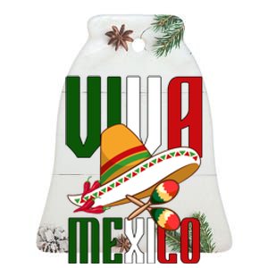 Viva Mexico Mexican Pride Ceramic Bell Ornament