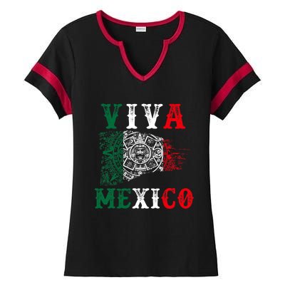 Viva Mexico Mexican Independence Day Ladies Halftime Notch Neck Tee