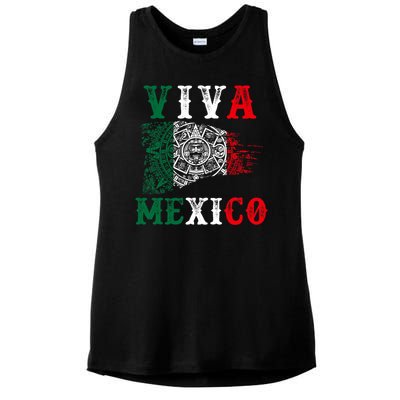 Viva Mexico Mexican Independence Day Ladies PosiCharge Tri-Blend Wicking Tank