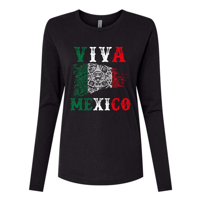 Viva Mexico Mexican Independence Day Womens Cotton Relaxed Long Sleeve T-Shirt