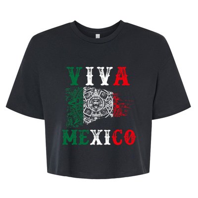 Viva Mexico Mexican Independence Day Bella+Canvas Jersey Crop Tee