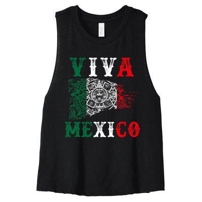 Viva Mexico Mexican Independence Day Women's Racerback Cropped Tank