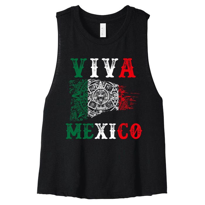 Viva Mexico Mexican Independence Day Women's Racerback Cropped Tank