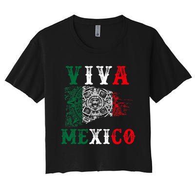 Viva Mexico Mexican Independence Day Women's Crop Top Tee