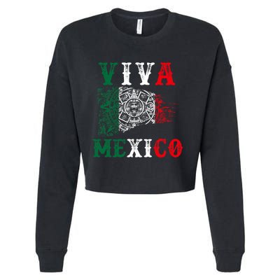 Viva Mexico Mexican Independence Day Cropped Pullover Crew