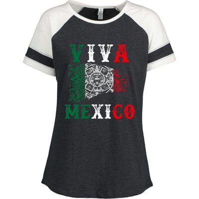 Viva Mexico Mexican Independence Day Enza Ladies Jersey Colorblock Tee