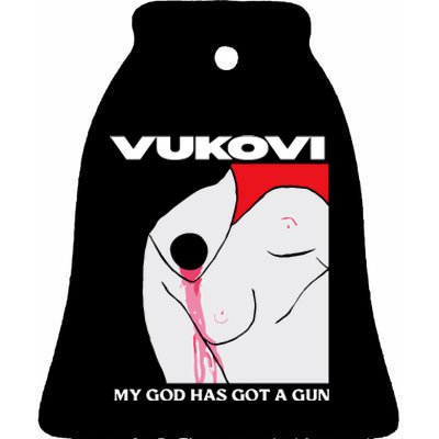 Vukovi Mghgag My God Has Got A Gun Ceramic Bell Ornament