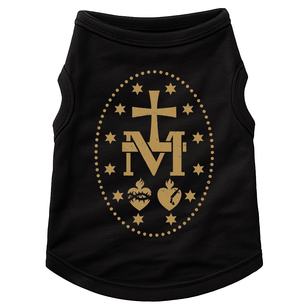 Vintage Miraculous Medal Virgin Jesus Cross Catholic Gifts Doggie Tank