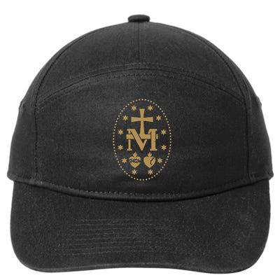 Vintage Miraculous Medal Virgin Jesus Cross Catholic Gifts 7-Panel Snapback Hat