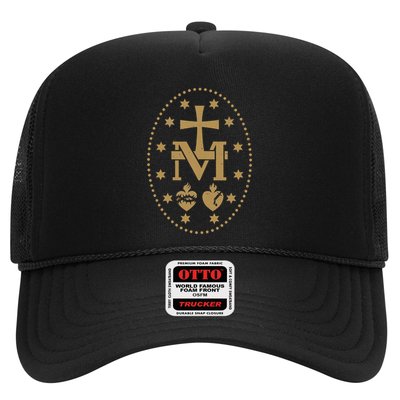 Vintage Miraculous Medal Virgin Jesus Cross Catholic Gifts Trucker Hat