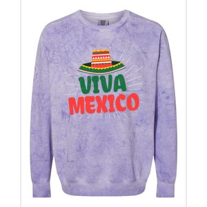 Viva Mexico Mexican Independence Day Gift Colorblast Crewneck Sweatshirt