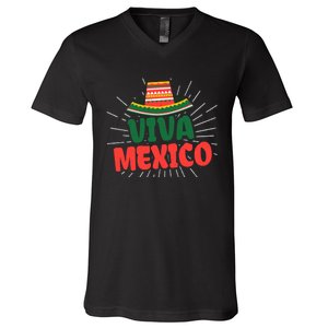 Viva Mexico Mexican Independence Day Gift V-Neck T-Shirt