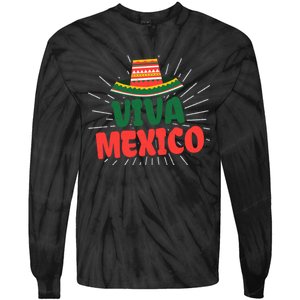 Viva Mexico Mexican Independence Day Gift Tie-Dye Long Sleeve Shirt