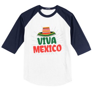 Viva Mexico Mexican Independence Day Gift Baseball Sleeve Shirt