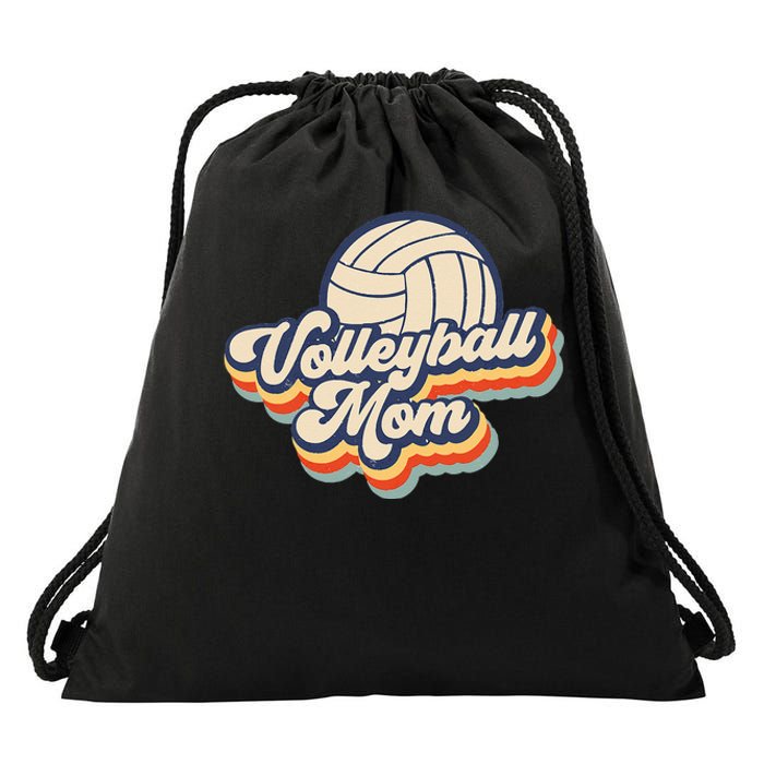 Volleyball Mom Mama Mothers Day Vintage Retro Funny Women Drawstring Bag