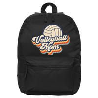 Volleyball Mom Mama Mothers Day Vintage Retro Funny Women 16 in Basic Backpack