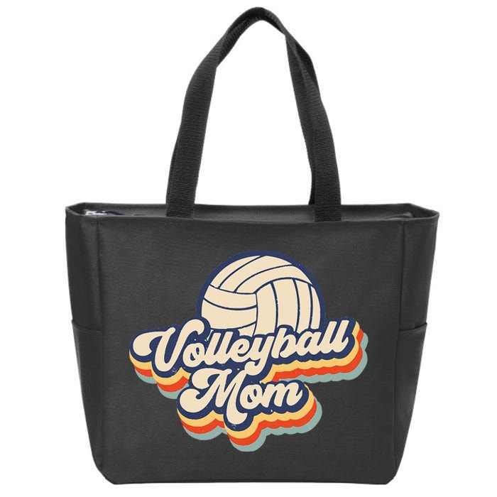 Volleyball Mom Mama Mothers Day Vintage Retro Funny Women Zip Tote Bag