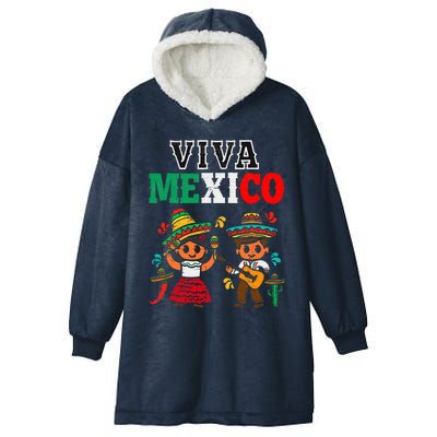 Viva Mexico Maracas Guitar Mexican Independence Hooded Wearable Blanket