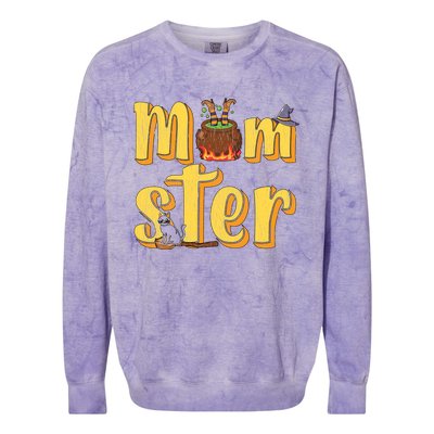 Vintage Momster Mom Mommy Mama Monster Halloween Mother Gift Colorblast Crewneck Sweatshirt