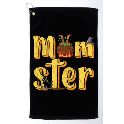 Vintage Momster Mom Mommy Mama Monster Halloween Mother Gift Platinum Collection Golf Towel