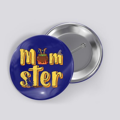 Vintage Momster Mom Mommy Mama Monster Halloween Mother Gift Button