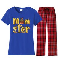 Vintage Momster Mom Mommy Mama Monster Halloween Mother Gift Women's Flannel Pajama Set