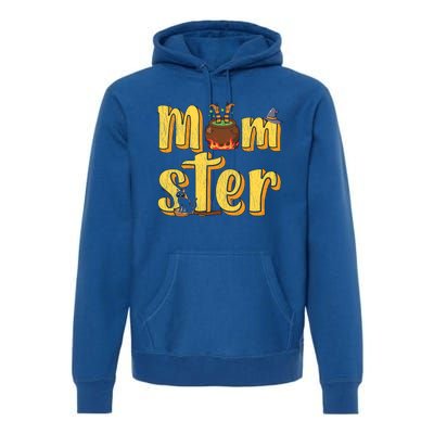 Vintage Momster Mom Mommy Mama Monster Halloween Mother Gift Premium Hoodie