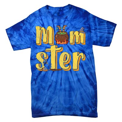 Vintage Momster Mom Mommy Mama Monster Halloween Mother Gift Tie-Dye T-Shirt