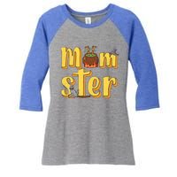 Vintage Momster Mom Mommy Mama Monster Halloween Mother Gift Women's Tri-Blend 3/4-Sleeve Raglan Shirt