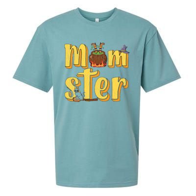 Vintage Momster Mom Mommy Mama Monster Halloween Mother Gift Sueded Cloud Jersey T-Shirt