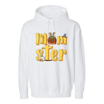 Vintage Momster Mom Mommy Mama Monster Halloween Mother Gift Garment-Dyed Fleece Hoodie