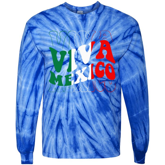 Viva Mexico Mexican Independence Day Tie-Dye Long Sleeve Shirt