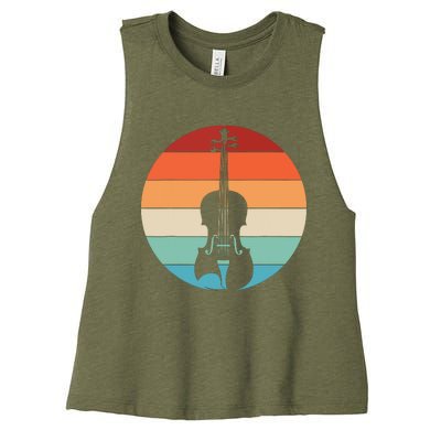 Violin Musical Music Violinist Retro Women's Racerback Cropped Tank