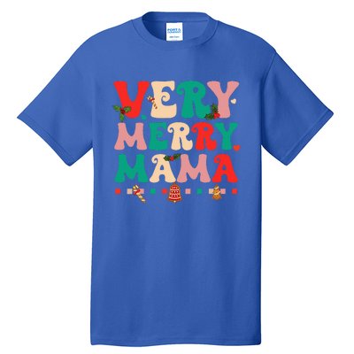 Very Merry Mama Christmas Happy Holiday Noel Tree Family  Tall T-Shirt