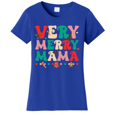 Very Merry Mama Christmas Happy Holiday Noel Tree Family  Women's T-Shirt