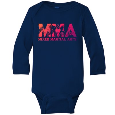 Vintage Mixed Martial Arts Mma Gift Baby Long Sleeve Bodysuit