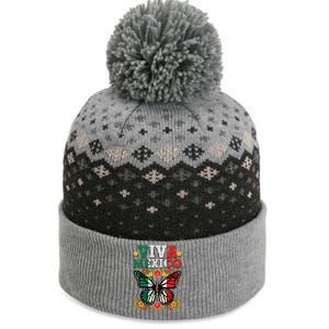 Viva Mexico Mexican Independence Day Butterfly The Baniff Cuffed Pom Beanie