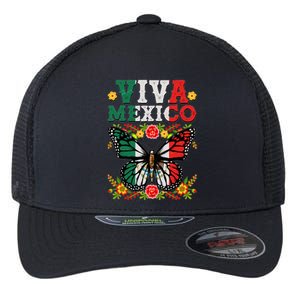 Viva Mexico Mexican Independence Day Butterfly Flexfit Unipanel Trucker Cap