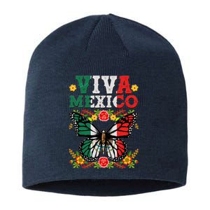 Viva Mexico Mexican Independence Day Butterfly Sustainable Beanie