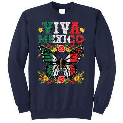 Viva Mexico Mexican Independence Day Butterfly Tall Sweatshirt