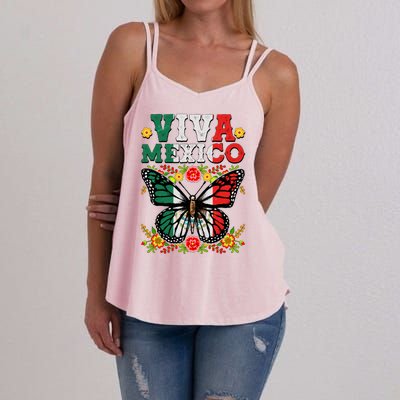 Viva Mexico Mexican Independence Day Butterfly Women's Strappy Tank