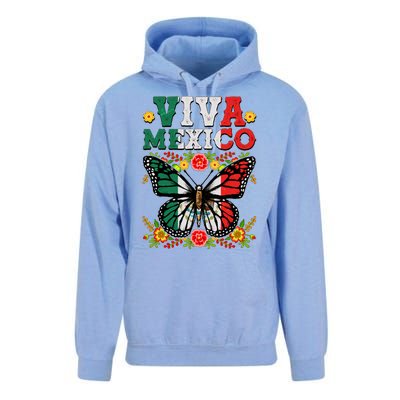 Viva Mexico Mexican Independence Day Butterfly Unisex Surf Hoodie